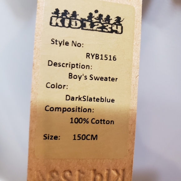 KID1234 Zip Up Sweater RYB1516 SZ. 150 (US L)NWT! - Picture 11 of 16